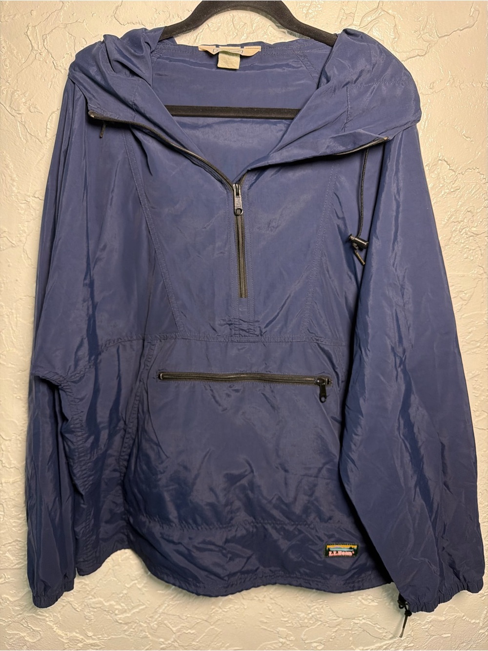 Vintage L.L. Bean Navy Hooded Pullover Windbreaker
